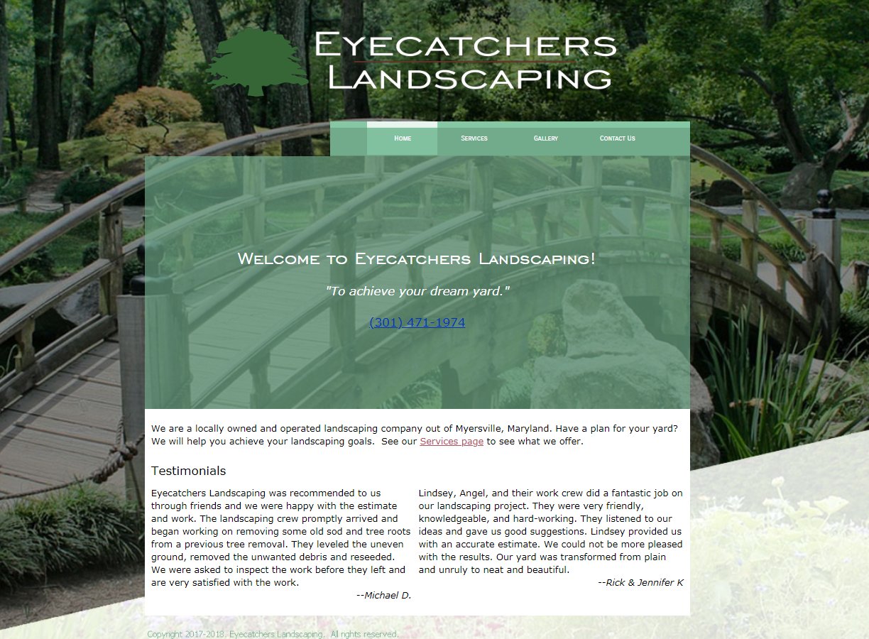 Eyecatchers Landscaping Website Image
